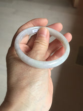 Load image into Gallery viewer, 56mm 100% Natural type A light green purple white carved flowers and golden-painted Jadeite Jade bangle PB227-0274
