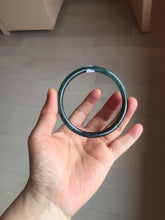 Load image into Gallery viewer, 62mm Certified Type A 100% Natural light green/blue/gray Guatemala slim round cut Jadeite bangle PE87-5527

