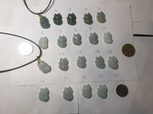 Load image into Gallery viewer, 100% natural type A dark green/light green/white/gray jadeite jade fox pendant necklace PC123
