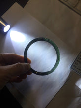 Load image into Gallery viewer, 58mm Type A 100% Natural half black half icy dark green/blue/gray Guatemala slim round cut Jadeite bangle PJ19-2615
