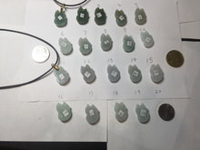 Load image into Gallery viewer, 100% natural type A dark green/light green/white/gray jadeite jade fox pendant necklace PC123
