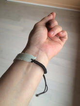 Load image into Gallery viewer, 100% natural type A yellow/white/green carved feather jadeite jade braided adjustable slider bracelet AX39
