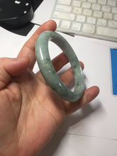 Load image into Gallery viewer, 59.2mm certified Type A 100% Natural dark green gray light purple Jadeite Jade bangle PJ87-6652
