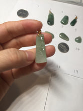 Load image into Gallery viewer, 100% Natural type A icy watery light green Jadeite Jade bamboo pendant PC124-1
