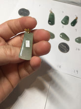 Load image into Gallery viewer, 100% Natural type A icy watery light green Jadeite Jade bamboo pendant PC124-1
