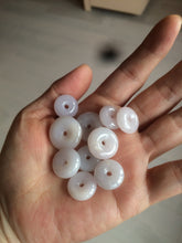 Load image into Gallery viewer, 100% Natural white/purple/yellow jadeite Jade Safety Guardian Button(donut) Pendant/worry stone BF96
