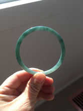 Load image into Gallery viewer, 54.9mm Certified Type A 100% Natural dark green/blue/gray with Guatemala slim round cut Jadeite bangle PJ92-3448
