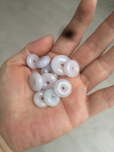 Load image into Gallery viewer, 100% Natural white/purple/yellow jadeite Jade Safety Guardian Button(donut) Pendant/worry stone BF96
