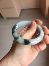 Load image into Gallery viewer, 56.5mm Certified Type A 100% Natural light purple white green with green floating flowers jadeite Jade bangle PB295-7300

