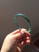 Load image into Gallery viewer, 54.9mm Certified Type A 100% Natural dark green/blue/gray with Guatemala slim round cut Jadeite bangle PJ92-3448
