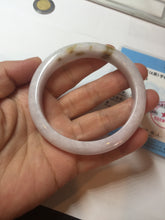 Load image into Gallery viewer, 58mm certified 100% natural Type A light purple yellow white (Whispers of Autumn) jadeite jade bangle PB70-9034
