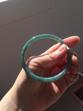 Load image into Gallery viewer, 54.9mm Certified Type A 100% Natural dark green/blue/gray with Guatemala slim round cut Jadeite bangle PJ92-3448
