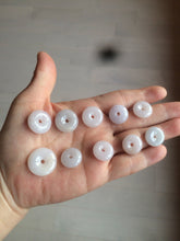 Load image into Gallery viewer, 100% Natural white/purple/yellow jadeite Jade Safety Guardian Button(donut) Pendant/worry stone BF96
