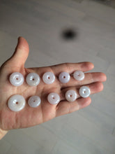 Load image into Gallery viewer, 100% Natural white/purple/yellow jadeite Jade Safety Guardian Button(donut) Pendant/worry stone BF96
