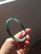 Load image into Gallery viewer, 54.9mm Certified Type A 100% Natural dark green/blue/gray with Guatemala slim round cut Jadeite bangle PJ92-3448
