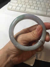 Load image into Gallery viewer, 57mm certified 100% natural Type A icy light green/purple jadeite jade bangle PE5-0306
