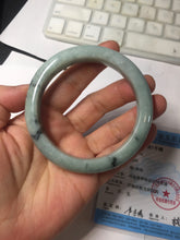 Load image into Gallery viewer, AllaboutjadeCanada.com only 57mm certified Type A 100% Natural dark green gray Jadeite Jade bangle PJ89-6651 Add on item
