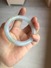 Load image into Gallery viewer, 52.3mm 100% Natural type A light green purple carved and golden-painted Jadeite Jade bangle PB213
