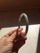 Load image into Gallery viewer, 55.1mm Type A 100% Natural Light Green/Gray/Black/Purple/Brown “Reed Flowers &amp; Snow” Guatemala Slim Round Cut Jadeite Bangle PJ121-1419
