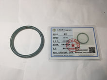 Load image into Gallery viewer, 50.5mm Certified Type A 100% Natural dark green blue gray black slim round cut Guatemala Jadeite bangle PJ21-2587
