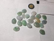 Load image into Gallery viewer, Type A 100% Natural icy watery sunny green/purple/white/yellow Jadeite Jade Peach Pendant group BF151

