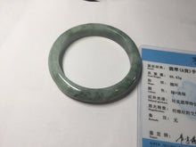 Load image into Gallery viewer, 55.2mm certified Type A 100% Natural dark green gray Jadeite Jade bangle PJ88-6650
