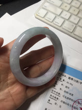Load image into Gallery viewer, 56.4mm certified 100% natural Type A icy light green/purple jadeite jade bangle PE6-0298
