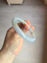 Load image into Gallery viewer, 52.3mm 100% Natural type A light green purple carved and golden-painted Jadeite Jade bangle PB213
