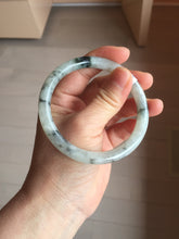 Load image into Gallery viewer, 57.2mm certified 100% natural Type A white sunny green dark green ink painting (水墨) round cut jadeite jade bangle PC158-3151
