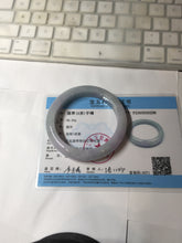 Load image into Gallery viewer, 56.4mm certified 100% natural Type A icy light green/purple jadeite jade bangle PE6-0298
