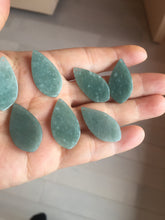Load image into Gallery viewer, 100% natural type A light green blue carved Lotus waterdrop Guatemala jadeite pendant PA211
