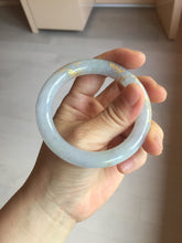 Load image into Gallery viewer, 52.3mm 100% Natural type A light green purple carved and golden-painted Jadeite Jade bangle PB213
