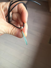 Load image into Gallery viewer, 100% natural type A light green blue carved Lotus waterdrop Guatemala jadeite pendant PA211
