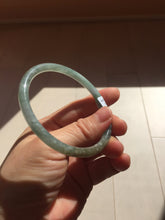 Load image into Gallery viewer, 58.9mm Type A 100% Natural Light Green/Gray/Black/Purple/Brown “Reed Flowers &amp; Snow” Guatemala Slim Round Cut Jadeite Bangle PJ123-1414
