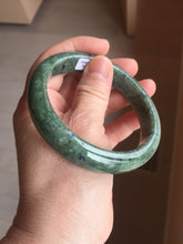 Load image into Gallery viewer, 60mm certified 100% natural Type A Spanish green gray black jadeite jade bangle H165-6028
