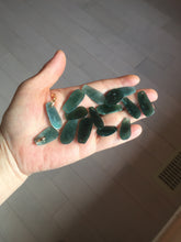 Load image into Gallery viewer, 100% Natural type A dark green gray black Guatemala Jadeite Jade thin blessed melon pendant PA210
