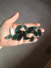 Load image into Gallery viewer, 100% Natural type A dark green gray black Guatemala Jadeite Jade thin blessed melon pendant PA210
