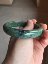 Load image into Gallery viewer, 60mm certified 100% natural Type A Spanish green gray black jadeite jade bangle H165-6028
