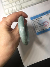 Load image into Gallery viewer, 58.8mm certified Type A 100% Natural dark green gray Jadeite Jade bangle PJ90-6649
