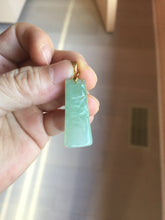Load image into Gallery viewer, 100% Natural type A icy watery light green Jadeite Jade bamboo pendant PC124-1
