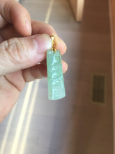 Load image into Gallery viewer, 100% Natural type A icy watery light green Jadeite Jade bamboo pendant PC124-1
