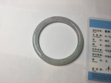Load image into Gallery viewer, 53.5mm certified 100% natural icy watery light green purple slim round cut jadeite jade bangle PB73-1269
