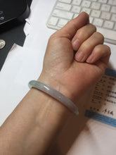 Load image into Gallery viewer, 53.5mm certified 100% natural icy watery light green purple slim round cut jadeite jade bangle PB73-1269
