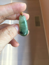 Load image into Gallery viewer, 100% Natural type A icy watery dark green/black Jadeite Jade blessed melon pendant PC124-2
