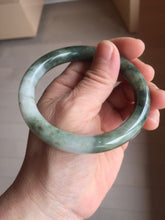 Load image into Gallery viewer, 56.6mm certified 100% natural Type A dark green(油青) gray round cut jadeite jade bangle H164-6009
