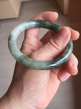 Load image into Gallery viewer, 56.6mm certified 100% natural Type A dark green(油青) gray round cut jadeite jade bangle H164-6009
