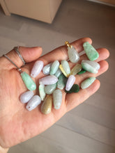Load image into Gallery viewer, 100% Natural type A sunny green white purple yellow Jadeite Jade blessed melon pendant group PA209
