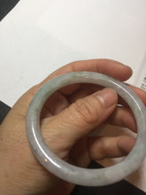 Load image into Gallery viewer, 53.5mm certified 100% natural icy watery light green purple slim round cut jadeite jade bangle PB73-1269
