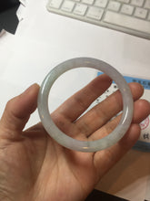 Load image into Gallery viewer, 53.5mm certified 100% natural icy watery light green purple slim round cut jadeite jade bangle PB73-1269
