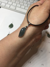 Load image into Gallery viewer, 100% natural type A icy watery dark green jadeite jade petal pendant group F159
